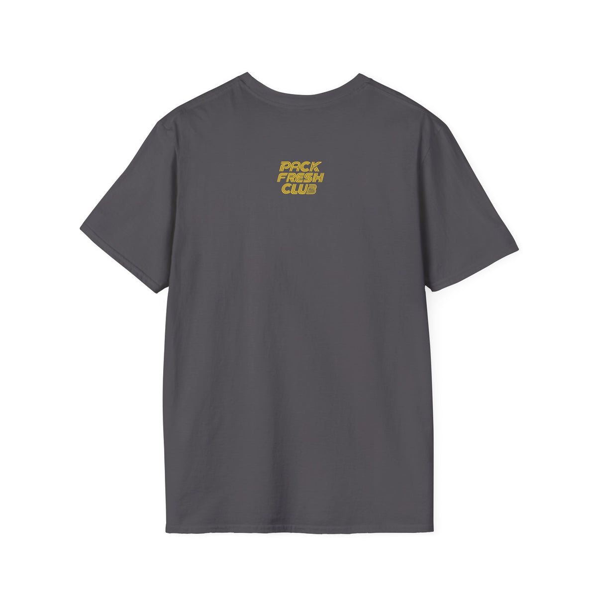 Hit A Monster hockey card T-shirt in Charcoal, back view