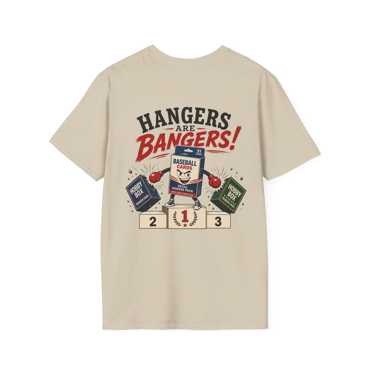 Hangers Are Bangers T-shirt in Natural, back flat view