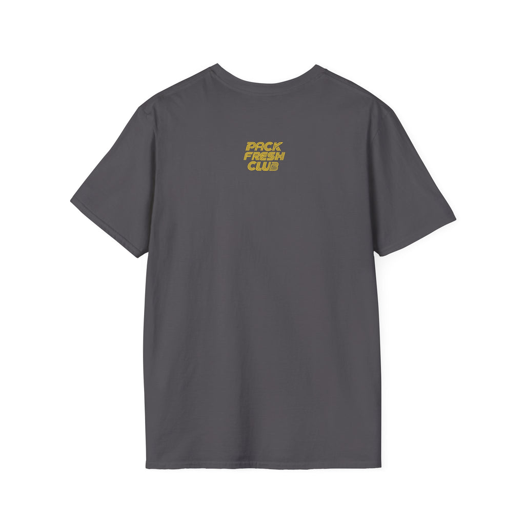 Hit A Monster football card T-shirt in Charcoal, back view