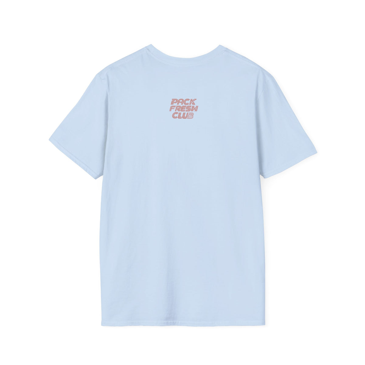 Hit A Monster baseball card T-shirt in Light Blue, back view