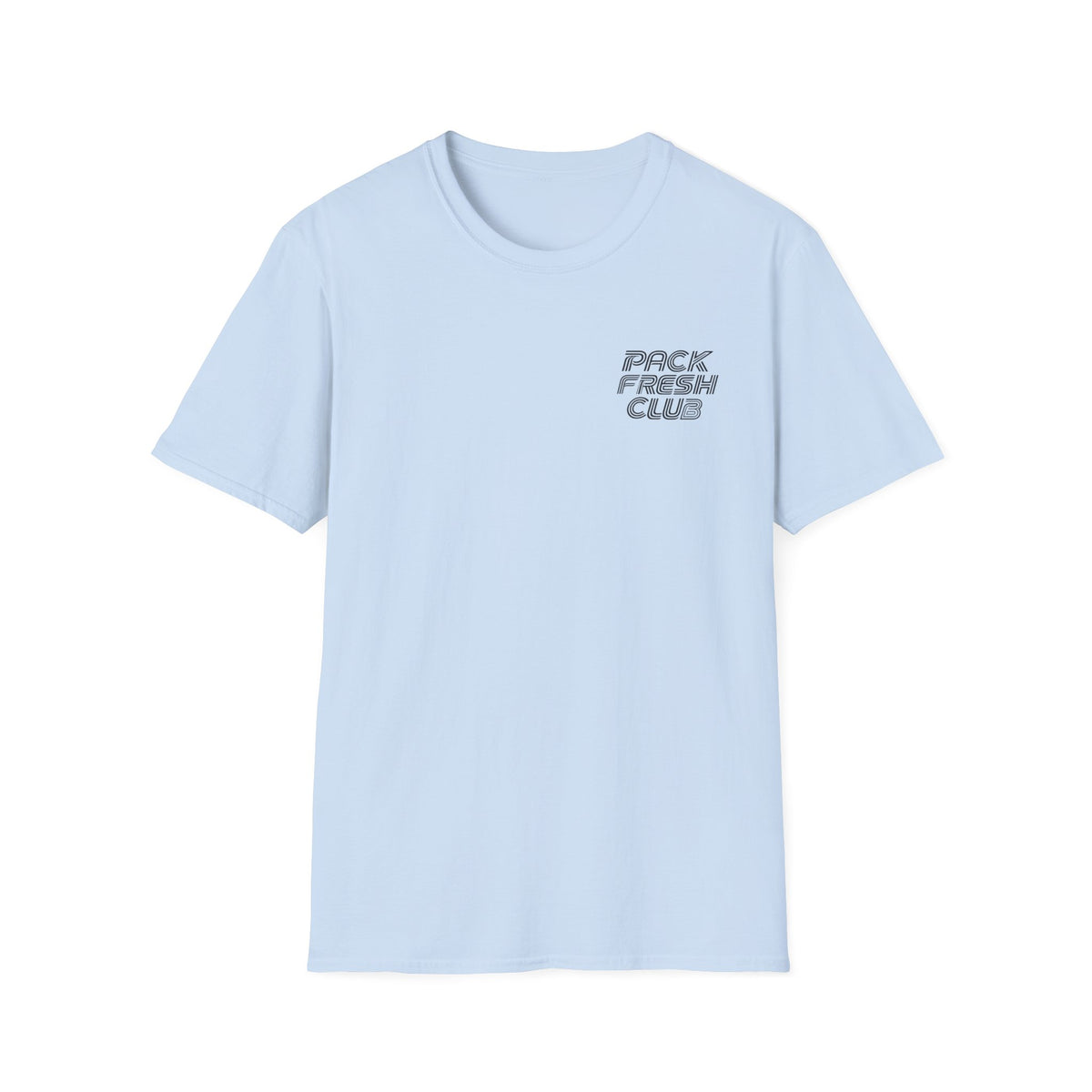 Last Pack Magic Soccer Card T-shirt in Light Blue, front flat view