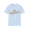 Rip Responsibly T-shirt in Light Blue, front flat view